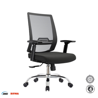 Silla Ergonómica Think Gerente Brazos 3D Cromado Negro Althea Confort