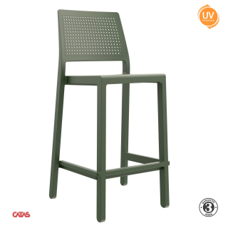 Silla Para Bar Emi 75 Cm. Butaca Verde Oliva Althea Confort