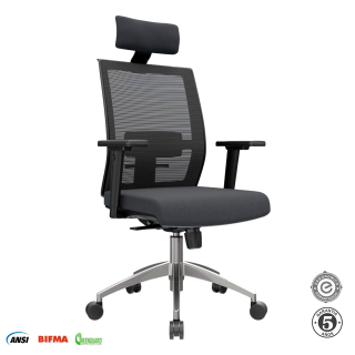 Silla Ergonómica Noha Presidente Aluminio Negro Althea Confort
