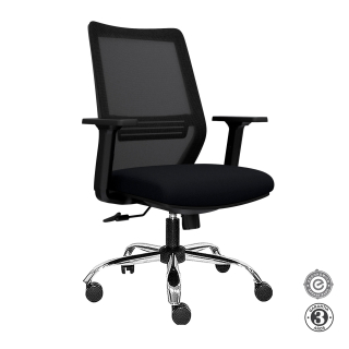 Silla Ergonómica Musk Gerente Cromada Negro Althea Confort