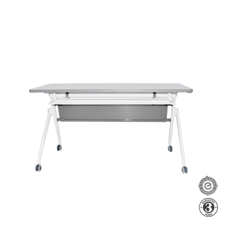 Escritorio Clip Abatible Blanco Y Gris Althea Confort