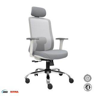 Silla Ergonómica Milano Presidente Cromado Gris Althea Confort