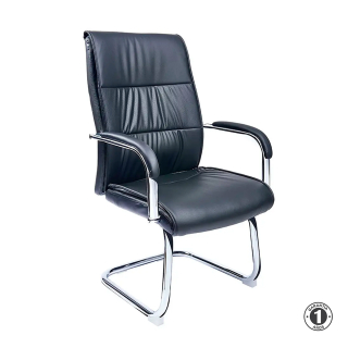 Silla Ergonómica Yorki Ve Interlocutora Cuero Negro Althea Confort