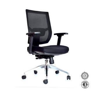 Silla Ergonómica Lims Brazos 1D Gerente Aluminio Negro Althea Confort