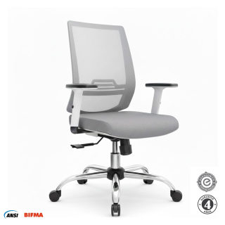 Silla Ergonómica Think Gerente Brazos 1D Cromado Gris Althea Confort