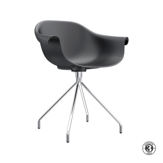 Poltrona Fija Liz Base Cromada Negro Althea Confort