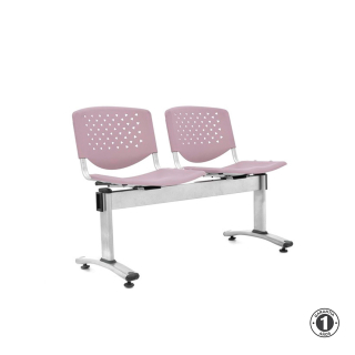 Tandem De Espera Prisma Gris 2 Asientos Estructura Gris Althea Confort