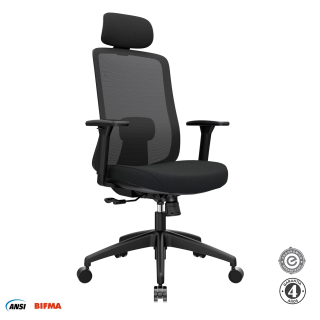 Silla Ergonómica Milano Presidente Nylon Negro Althea Confort