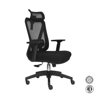 Silla Ergonómica Dolfin Syncro Brazos 3D Presidente Nylon Negro Althea Confort