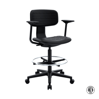 Silla Cajero Kan Con Brazos Bn Ac Negro Althea Confort