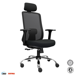 Silla Ergonómica Milano Presidente Cromado Negro Althea Confort