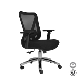 Silla Ergonómica Dolfin Syncro Brazos 3D Gerente Cromado Negro Althea Confort