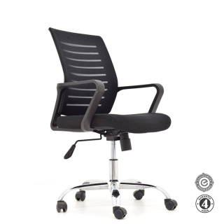 Silla Ergonómica Onix Gerente Cromado Negro Althea Confort