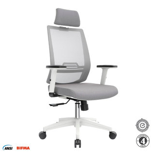 Silla Ergonómica Think Presidente Brazos 1D Nylon Gris Althea Confort