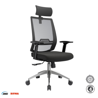 Silla Ergonómica Think Presidente Brazos 3D Aluminio Negro Althea Confort
