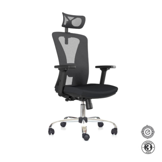 Silla Ergonómica Versalles Presidente Brazos 3D Cromado Negro Althea Confort