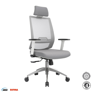 Silla Ergonómica Think Presidente Brazos 1D Aluminio Gris Althea Confort