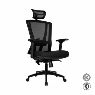 Silla Ergonómica Winner Presidente Brazos 1D Nylon Negro Althea Confort