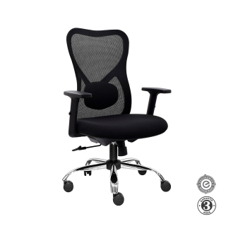 Silla Ergonómica Bug Gerente Cromado Negro Althea Confort