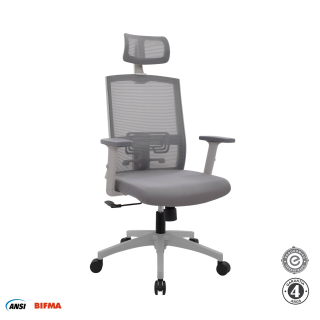 Silla Ergonómica Monk Syncro Presidente Nylon Gris Althea Confort