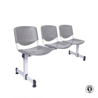 Tandem De Espera Prisma Ve Gris 3 Asientos Eg Althea Confort