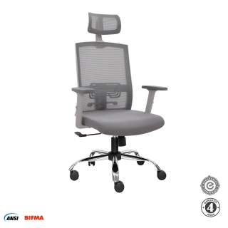 Silla Ergonómica Monk Syncro Presidente Cromado Gris Althea Confort