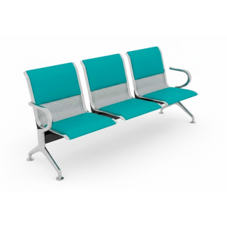 Tandem Aeropuerto Semi Tapiz Celeste 3 Asientos Althea Confort