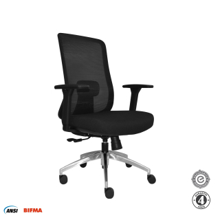 Silla Ergonómica Milano Gerente Aluminio Negro Althea Confort