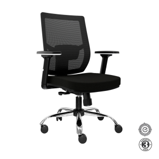 Silla Ergonómica Lims Syncro Brazos 3D Gerente Cromado Negro Althea Confort