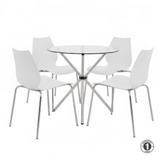 Juego De Comedor Lumo Blanco 4 Asientos Althea Confort