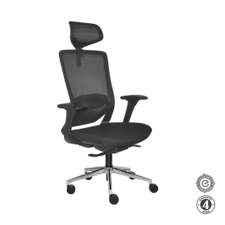 Silla Ergonómica Loop Presidente 4D Cromado Negro Althea Confort