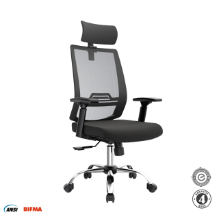 Silla Ergonómica Think Presidente Brazos 3D Cromado Negro Althea Confort