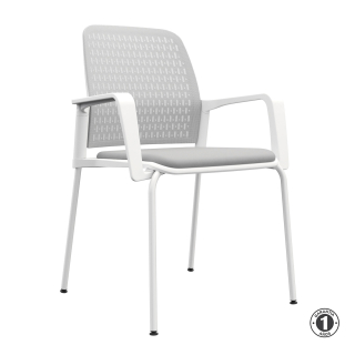 Silla Fija Pinko Gris y Blanco Althea Confort