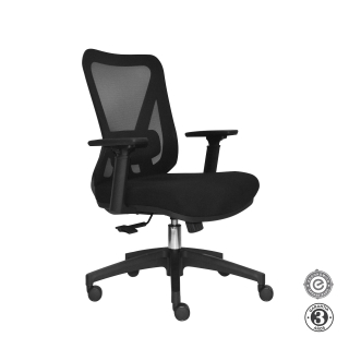 Silla Ergonómica Dolfin Syncro Brazos 3D Gerente Nylon Negro Althea Confort