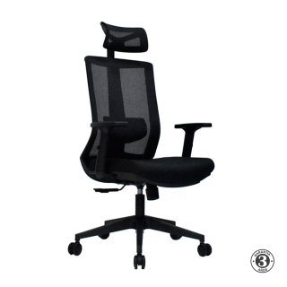 Silla Ergonómica Kum Presidente Nylon Negro Althea Confort