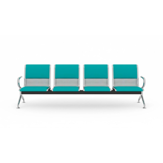 Tandem Aeropuerto Semi Tapiz Celeste 4 Asientos Althea Confort