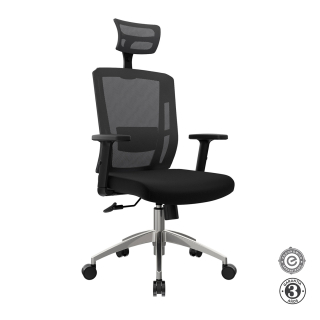 Silla Ergonómica Delphi II Presidente Basculante 1D Aluminio Negro Althea Confort