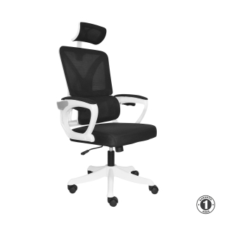 Silla Ergonómica Evox Presidente Blanco y Negro Althea Confort