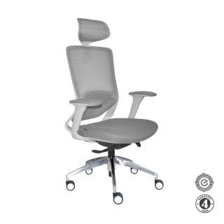 Silla Ergonómica Loop Presidente 4D Aluminio Gris Althea Confort