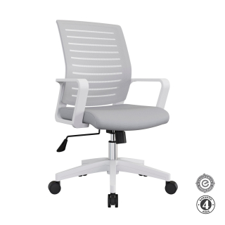 Silla Ergonómica Onix Gerente Nylon Blanco y Gris Althea Confort