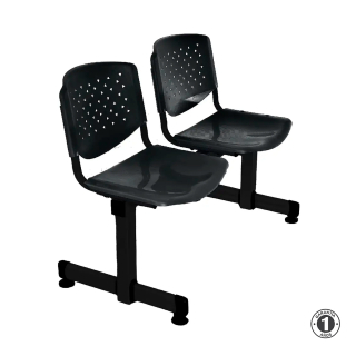 Tandem De Espera Prisma Ve Negro 2 Asientos Estructura Negro Althea Confort