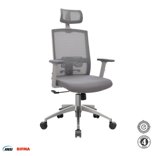 Silla Ergonómica Monk Syncro Presidente Aluminio Gris Althea Confort