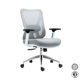 Silla Ergonómica Smart Premium Gerente Syncro 3D Gris y Blanco Althea Confort