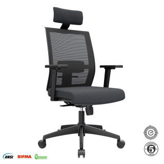 Silla Ergonómica Noha Presidente Nylon Negro Althea Confort