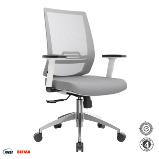 Silla Ergonómica Think Gerente Brazos 1D Aluminio Gris Althea Confort