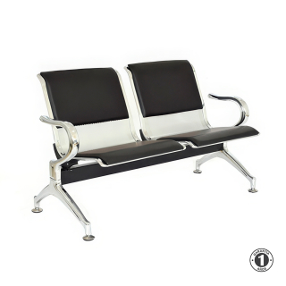 Tandem Aeropuerto Semi Tapiz Negro 2 Asientos Althea Confort