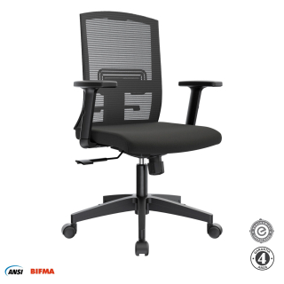 Silla Ergonómica Monk Semireclinable Gerente Nylon Negro Althea Confort