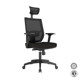 Silla Ergonómica Lims Syncro Brazos 3D Presidente Nylon Negro Althea Confort