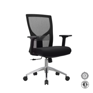 Silla Ergonómica Tom Gerente Aluminio Negro 1D Althea Confort