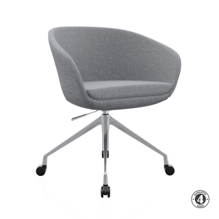 Poltrona Giratoria Bow Gris Althea Confort